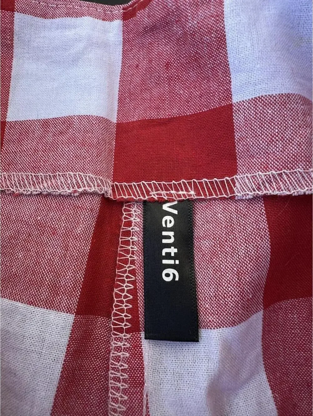 Venti6 Red Check Cropped Pants - Picture 3 of 6